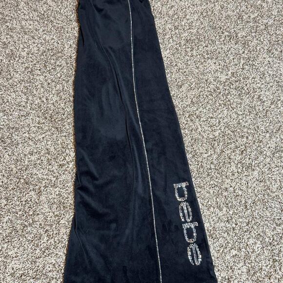 Black bebe velour sweatpants - Picture 3 of 3